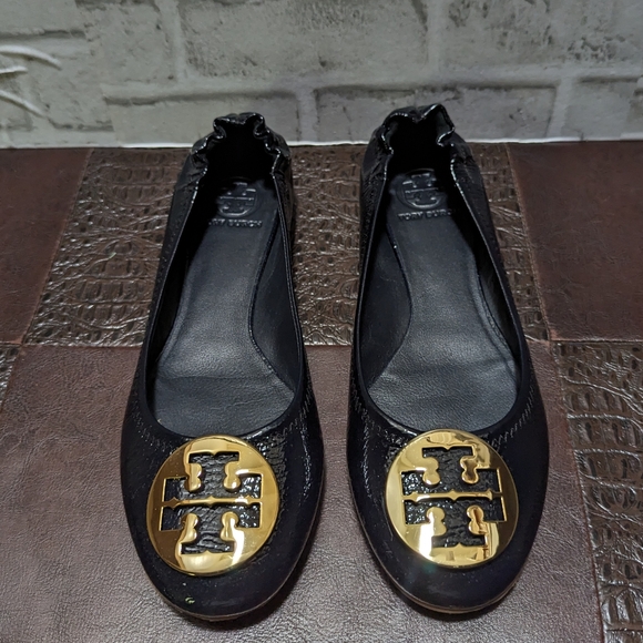 Tory Burch Reva Navy/Gold size 9.5 - Picture 3 of 12